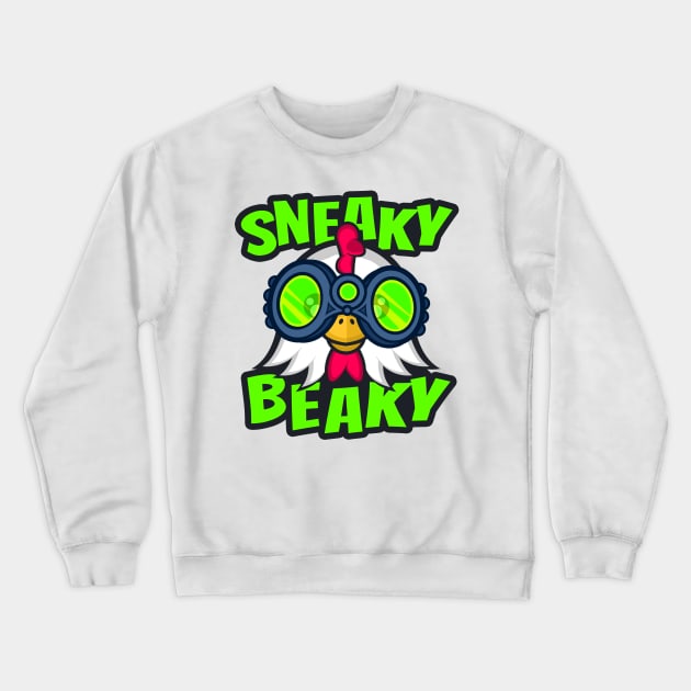 Sneaky Beaky Chicken Crewneck Sweatshirt by Archanor